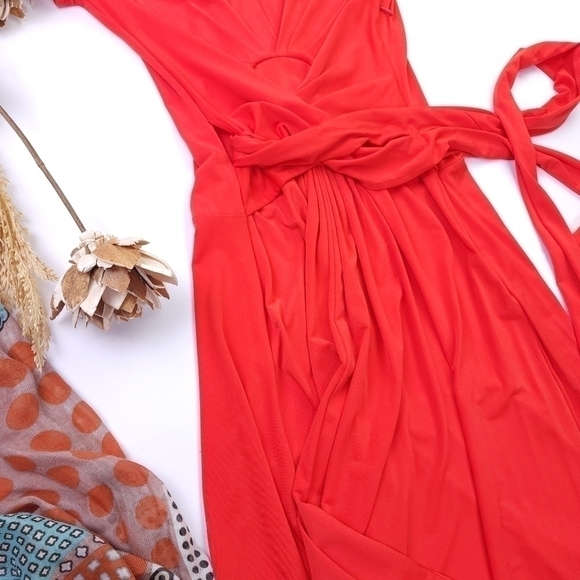 Michael Kors Orange Maxi Dress Sz 6 - Picture 14 of 15